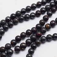 Round Natural Tiger Iron Bead Strands, 6mm, Hole: 1mm, about 65pcs/strand, 15.74 inch(G-L419-88)