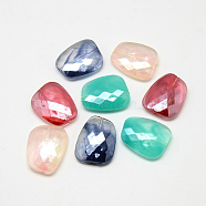 Imitation Jelly Acrylic Beads, Pearlized, Faceted, Trapezoid, Mixed Color, 30x24x8~8.5mm, Hole: 1.5mm, about 126pcs/500g(MACR-Q169-85)