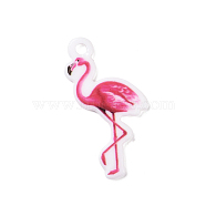 Opaque Acrylic Pendants, Flamingo Shape, Camellia, 37x17x2mm, Hole: 2.8mm(OACR-A031-01B)