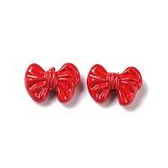 Spray Painted Alloy Beads, Bowknot, Red, 9.5x13x4mm, Hole: 1.4mm(PALLOY-H134-51)