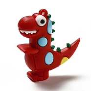 PVC Plastic Big Pendants, Dinosaur Charm, Red, 52x51x20.5mm, Hole: 3mm(KY-C011-06D)