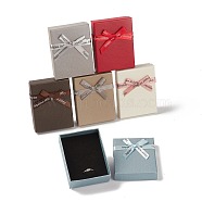 Cardboard Jewelry Set Boxes, Rectangle with Bowknot, Mixed Color, 9.1x7.1x3cm(CBOX-R038-05)