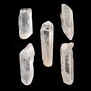 Natural Quartz Crystal Big Pendants, Rock Crystal, Faceted, Rectangle Charms, 60.5~68x13~20x13~17.5mm, Hole: 2mm(G-M408-B01)