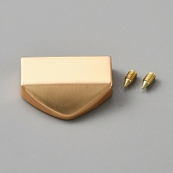 Alloy Bag Decorative Edge Buckles, Belt End Tip Hardwares, with Iron Screws, Light Gold, 1.8x2.65x0.6cm, Hole: 2.5mm(FIND-WH0143-75KCG)