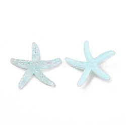Opaque Resin Cabochons, Starfish/Sea Stars, Light Coral, 38x39x6mm(CRES-S304-53F)