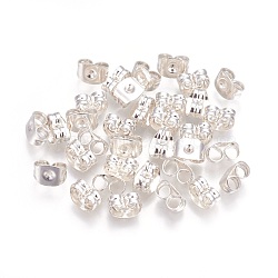 304 Stainless Steel Friction Ear Nuts, Silver, 6x4.5x3.5mm, Hole: 0.9mm(X-STAS-P227-29S)