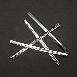 Metallic Wire Twist Ties, Iron Core, for Bread Candy Bags, Silver, 60x4mm, about 750~780pcs/bag(OCOR-R001-60mm-1)