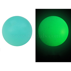 Round Luminous Silicone Beads, Chewing Beads For Teethers, DIY Nursing Necklaces Making, Glow in the Dark, Dark Turquoise, 15mm(LUMI-PW0004-009B-04)