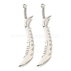 Tibetan Style Alloy Big Pendants, Cadmium Free & Lead Free, Broadsword, Antique Silver, 69x11x3mm, Hole: 1.5mm, about 143pcs/500g(FIND-G078-29AS)