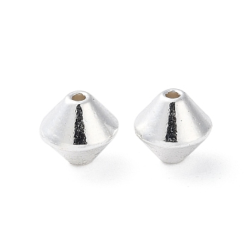Alloy Beads, Long-Lasting Plated, Bicone, Silver, 7.5x7mm, Hole: 1.4mm