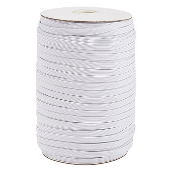 Flat Elastic Band for Mouth Cover Ear Loop, Mouth Cover Elastic Cord, DIY Disposable Mouth Cover Material, White, 1/8 inch, 3mm, about 200yards/roll(600feet/roll)