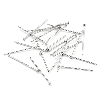 304 Stainless Steel Flat Head Pins, Stainless Steel Color, 20x0.7mm, Head: 1.5mm