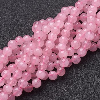 Natural Rose Quartz Beads Strands, Round, 6mm, Hole: 0.8mm, about 65pcs/strand, 15~16 inch