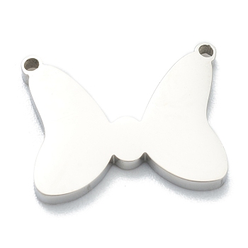 304 Stainless Steel Charms, Butterfly, Stainless Steel Color, 11x14x1.5mm, Hole: 0.9mm
