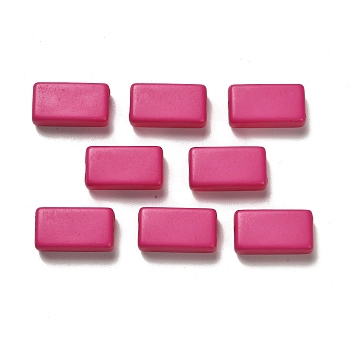 Opaque Acrylic Beads, Rectangle, Medium Violet Red, 18.5x10x6mm, Hole: 2mm, about 450pcs/500g