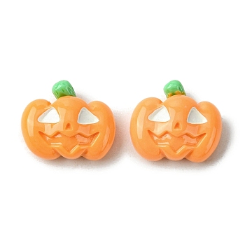 Halloween Theme Opaque Resin Decoden Cabochons, Pumpkin, 12x14.5x6mm