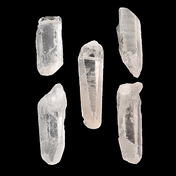 Natural Quartz Crystal Big Pendants, Rock Crystal, Faceted, Rectangle Charms, 60.5~68x13~20x13~17.5mm, Hole: 2mm