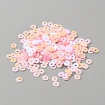 10G Ornament Accessories PVC Paillette/Sequins Beads, Flat Round, Pearl Pink, 4x0.4mm, about 2000pcs/10g(PVC-WH0004-07F)