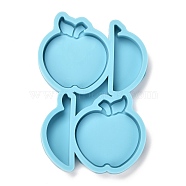 DIY Straw Decoration Silicone Molds, Resin Casting Molds, Clay Craft Mold Tools, Apple, Blue, 113x75x11mm, Inner Diameter: 49x16mm and 47x20mm(DIY-P030-47)