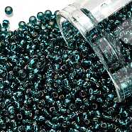 TOHO Round Seed Beads, Japanese Seed Beads, (27BD) Silver Lined Teal, 11/0, 2.2mm, Hole: 0.8mm, about 50000pcs/pound(SEED-TR11-0027BD)