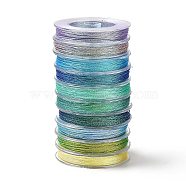 10 Rolls 10 Colors 6-Ply PET Polyester Cord, for Jewelry Making, Mixed Color, 0.4mm, about 50m/roll, 1 roll/color(OCOR-L046-03B)