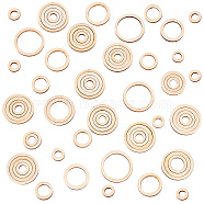 Elite 30 Sets Unfinished Wood Pieces Ring Set, Blank Wooden Slices for DIY Painting, Pyrography Craft, BurlyWood, 1.3~3.2x0.3cm, Inner Diameter: 0.7~2.6cm, 4pcs/set(WOOD-PH0009-52)