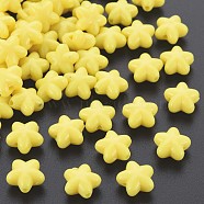Opaque Acrylic Beads, Star, Yellow, 10x10.5x6mm, Hole: 1.6mm, about 1690pcs/500g(MACR-S373-26-A07)