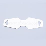 Cardboard Display Cards, Used For Necklace, Bracelet and Mobile Pendants, White, 124x46x0.3mm(CDIS-Q001-46)