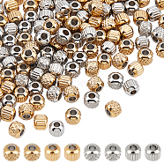 120Pcs 4 Style 201 Stainless Steel Beads, Cadmium Free & Nickel Free & Lead Free, Rondelle, Golden & Stainless Steel Color, 4x3.5mm, Hole: 1.6mm, 30pcs/style(STAS-DC0008-98)