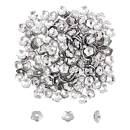 304 Stainless Steel Bead Caps, Flower, 5-Petal, Stainless Steel Color, 4x1.5mm, Hole: 1mm, 200pcs/box(STAS-UN0007-50P)