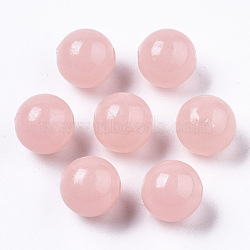 Luminous Acrylic Beads, Glow in the Dark, Round, Misty Rose, 8mm, Hole: 1.8mm(X-MACR-N008-25D)