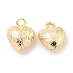 Brass Pendants, Heart Charms, Real 18K Gold Plated, 12.5x10x5.5mm, Hole: 2mm(KK-L211-003G)