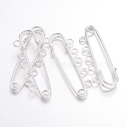 Iron Kilt Pins, Brooch Findings, Silver Color Plated, 50x16mm, Hole: 3mm(X1-IFIN-E352-1)