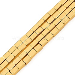 Electroplated Synthetic Non-magnetic Hematite Beads Strands, Cuboid, Golden Plated, 5x3x3mm, Hole: 1mm, about 79pcs/strand, 15.91 inch(40.4cm)(G-C156-01G)