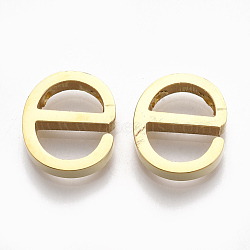 304 Stainless Steel Pendants, Golden, Letter, Letter.E, 12x11x3mm, Hole: 1.8mm(X-STAS-T041-10G-E)