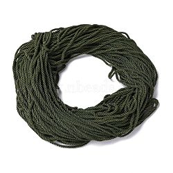 Polyester Cord, Twisted Cord, Dark Olive Green, 5mm, about 97~100m/bundle(NWIR-P021-037)