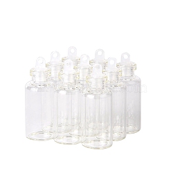 Glass Empty Wishing Bottle, Bead Storage Tubes with Plastic Stopper, Column, Clear, 1.8x4cm, Capacity: 5ml(0.17fl. oz)(PW-WG48521-01)
