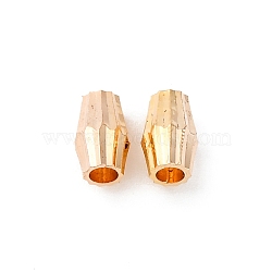 Brass Beads, Barrel, Real 18K Gold Plated, 6.5x3.5x3.5mm, Hole: 1.8mm(KK-D360-31G)