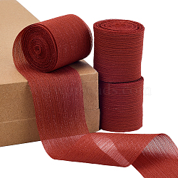 Polyester Ribbon, Flat, Raw Edge Ribbon for DIY Jewelry Making, Gift Packaging, Chocolate, 1-1/2 inch(39mm)(OCOR-WH20006-45B)