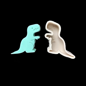 Dinosaur Food Grade Silicone Molds, 3D Animal Resin Molds,  Fondant Molds, for DIY Cake Decoration, Chocolate, Candy, Light Grey, 103x108x35mm