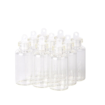 Glass Empty Wishing Bottle, Bead Storage Tubes with Plastic Stopper, Column, Clear, 1.8x4cm, Capacity: 5ml(0.17fl. oz)