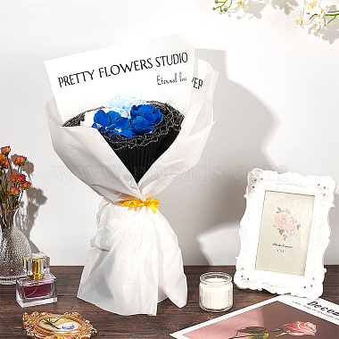 Pleated Gauze Yarn Flower Bouquets Wrapping Packaging(DIY-WH0502-63)-5