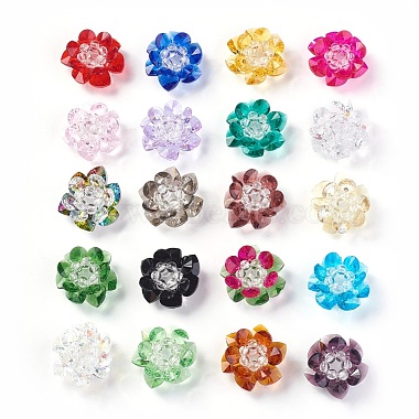 25mm Mixed Color Flower Glass Beads
