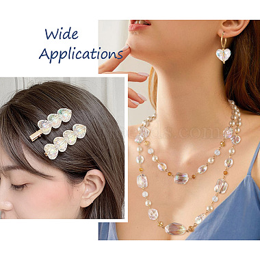 cheriswelry 90pcs 6 style placage uv perles acryliques irisées arc-en-ciel transparentes(OACR-CW0001-04)-8