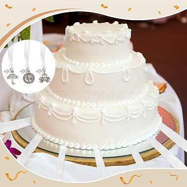 12Pcs 12 Style Wedding Cake Charms for Bridesmaids(BJEW-AB00015)-5