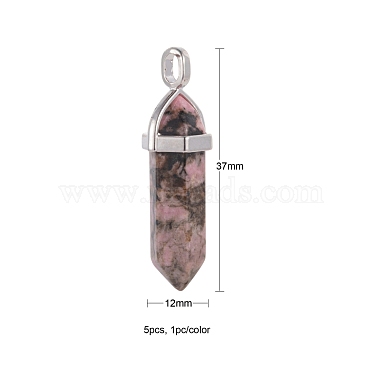 5 шт. 5 стиля подвески из натуральных драгоценных камней(G-FS0001-26)-4
