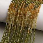 Gradient Color Natural Yellow Green Tourmaline Beads Strands, Faceted, Round, 3mm, Hole: 0.5mm, about 188~189pcs/strand, 15.35~15.55''(39~39.5cm)(GG-CBA767B-A01)