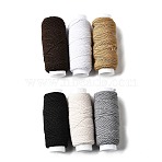 6Pcs 6 Colors Round Polyester Ultra-Thin Elastic Thread for Sewing Machines, DIY Clothing Elastic Bottom Line String, Mixed Color, 0.5mm, about 21.87 Yards(20m)/Color, 1pc/roll(EW-K001-01A-0.5mm)