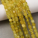 Natural Korea Olive Jade Nuggets Beads Strands, Tumbled Stone, 5~8x4~6x4~6mm, Hole: 1mm, about 72~75pcs/strand, 15.35''(39cm)(G-T150-A02-03)