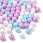 100pcs 3 Colors Opaque Acrylic Beads, Round, Mixed Color, 8x7mm, Hole: 2mm, 100pcs/set(MACR-YW0004-01B-04)
